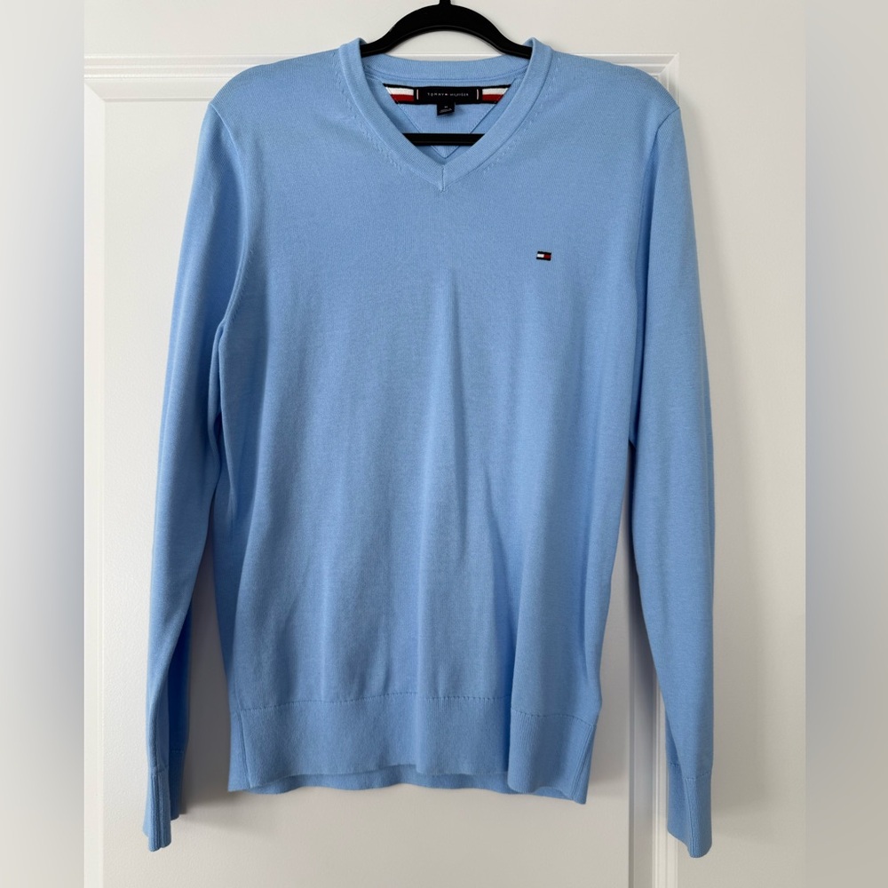 Tommy Hilfiger Sky Blue V-Neck Sweater